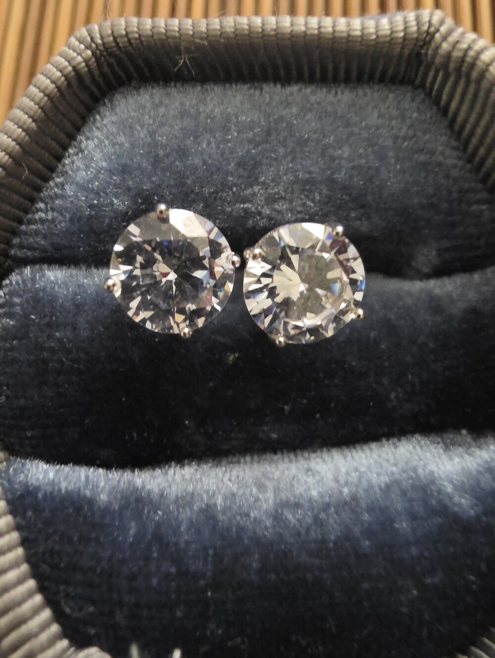 925 Silver CZ Stud Earrings (Vintage)